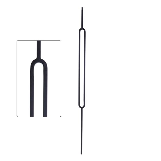 Modern Geometric Steel Tube Baluster 1/2-Inch Square 44-Inch Satin Black Spindle