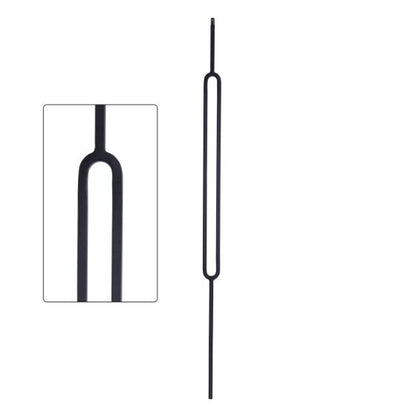 Modern Geometric Steel Tube Baluster 1/2-Inch Square 44-Inch Satin Black Spindle